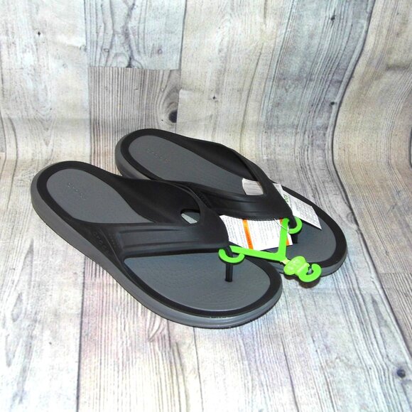 CROCS Swiftwater Wave Flip Black Flip Flop Sandals Mens Size 11